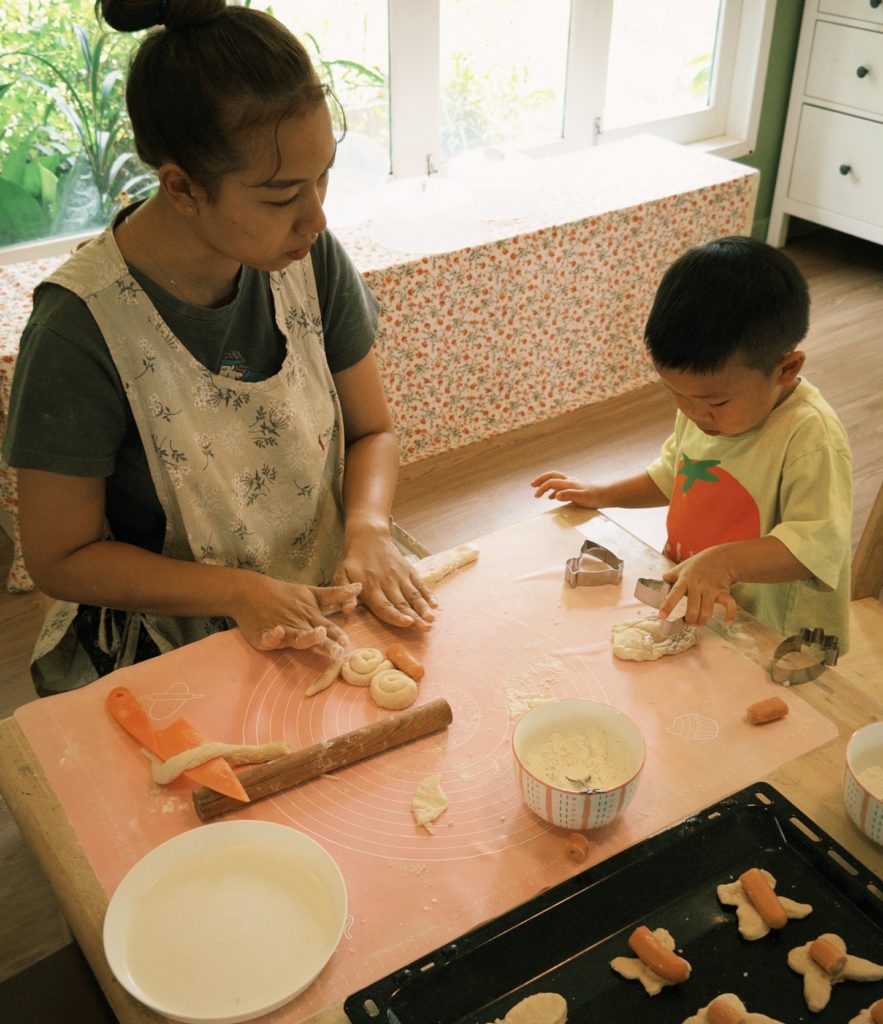 Children crafting their own meals during a small-group activity at Firefly Forest School’s low-ratio school in Bangkok.